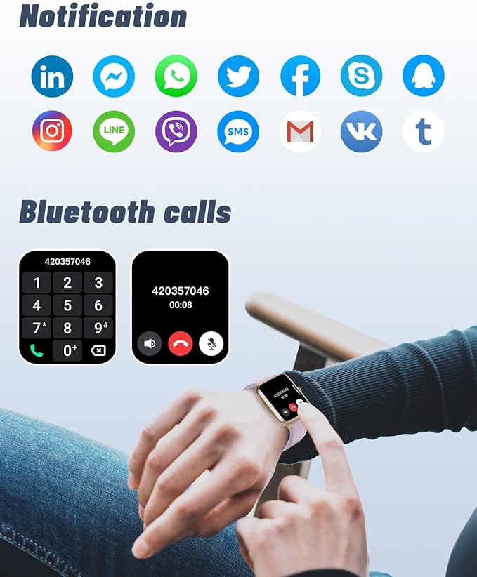 GRV Smart Watch for iOS and Android Phones (Answer/Make Calls), Watches for Men Women IP68 Waterproof Smartwatch Fitness Tracker Watch with Heart Rate/Sleep Monitor Steps Calories Counter (Violet)