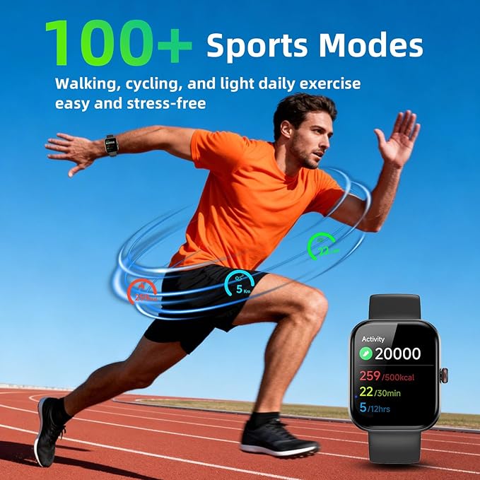 Smart Watch for Men Women with Alexa Built-in, 1.91" HD IP68 Waterproof Fitness Watch with Bluetooth Call (Answer/Dial), Heart Rate/Sleep/Stress Monitor, 100+ Sports Tracker Reloj Inteligente