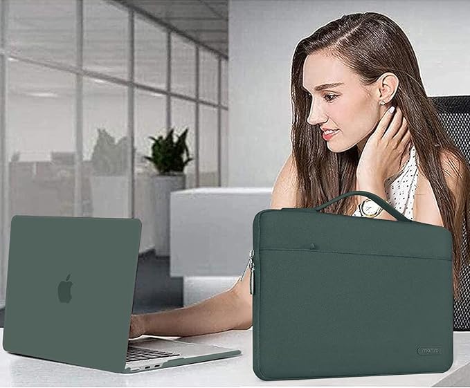 MOSISO Compatible with MacBook Air 13 inch Case M5 2026 M4 2025 M3 M2 2024-2022 A3449 A3240 A3113 A2681,Hard Shell&Sleeve Bag&Keyboard Skin&Webcam Cover&ScreenFilm for MacBook Air 13.6, Emerald Green