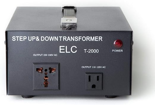 ELC T Series 2000 Watt Voltage Converter Transformer - Step Up/Down - 110v to 220v / 220v to 110v Power Converter - Circuit Breaker Protection, CE Certified [3-Years Warranty]