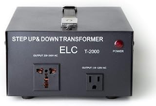ELC T Series 2000 Watt Voltage Converter Transformer - Step Up/Down - 110v to 220v / 220v to 110v Power Converter - Circuit Breaker Protection, CE Certified [3-Years Warranty] - Image 1