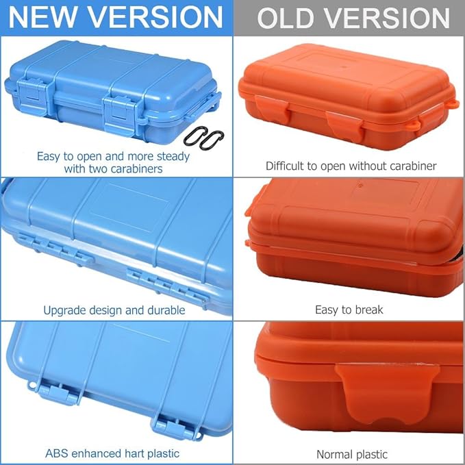 VGEBY1 Box Shockproof Dry Storage Box, Hard Plastic Protective Grip Carry Touch Phone Case + Foam + Handle for Fishing Camping Hiking (Big-Blue)