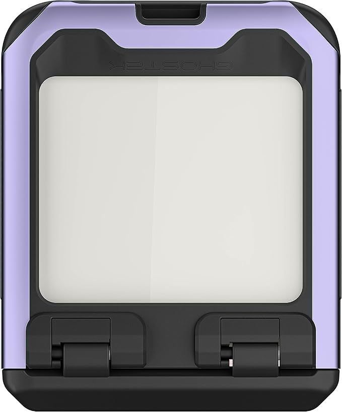 Ghostek Atomic Slim Samsung Z Flip 5 Case - Clear Back with Purple Aluminum Bumper, Shockproof & Dual Layer Protective Phone Case, Limited Edition Color for 2023 Galaxy Z Flip 5 Case (6.7") (Purple)