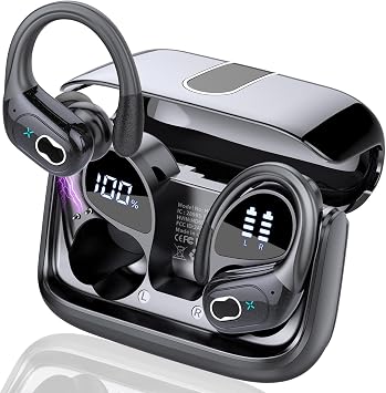 AI Real Time Translation Earbuds, Bluetooth 5.4 Translator Earphones, Black