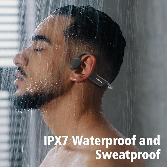 CelsusSound Bone Conduction Headphones,Upgraded IPX7 Waterproof Wireless Earbuds,Open Ear Headphones Bluetooth 5.3 with Mic,10H Playtime for Running,Cycling,Hiking,Gym,Workout（Grey）