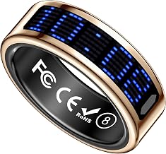 Smart Ring Health Tracker with Display Screen, Sleep Tracker with Heart Rate, Fitness Ring Step Tracker for Activity Monitoring/Steps/Calories,Wireless Charging, for iOS Android (Gold, #14) - Image 1