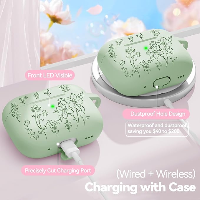 for AirPods Pro 3 Case, Soft Silicone Airpod Pro Case Cover with Keychain & Cleaning Kit Compatible with AirPods Pro 3rd Generation 2025 for Women Girly, Anti-Scratch