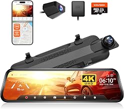 WOLFBOX G930 10'' 4K Rear View Mirror Camera with 64GB Card,5.8GHz WiFi - Image 1