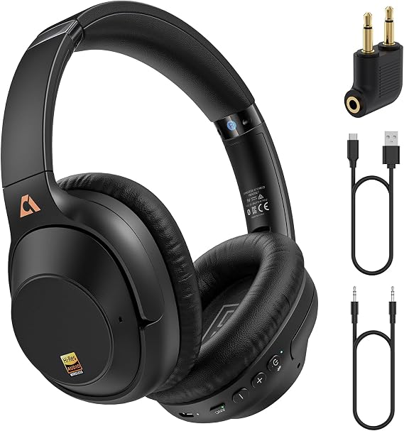 YMOO Active Noise Cancelling Headphones for Airplane Travel