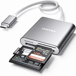 Unitek CF Card/MicroSD/SD Type-C Flash Memory Card Reader for USB C Device