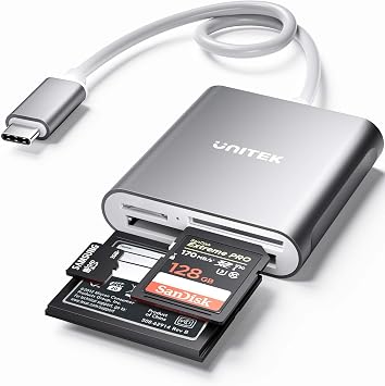 Unitek CF Card/MicroSD/SD Type-C Flash Memory Card Reader for USB C Device