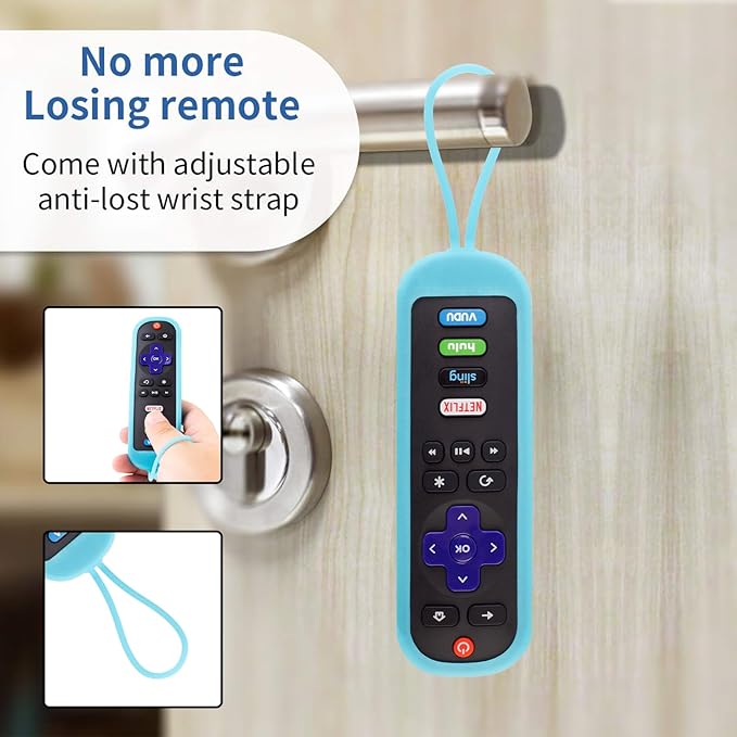 2 Pack TCL Roku Remote Cover Silicone Protective Case for Roku TV Express/Premiere/Streaming Stick/Ultra RC280 Anti Slip Remote Sleeve Glow in The Dark (Glow Green +Glow Blue)