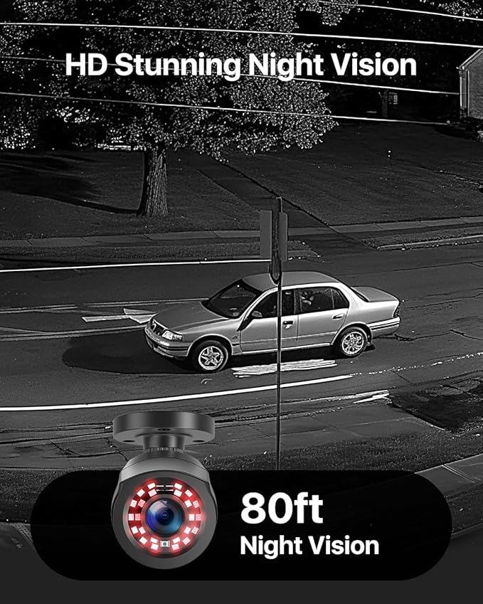 ZOSI 8CH 3K Lite Security Camera System Outdoor with 2TB Hard Drive, AI Human/Vehicle Detection, Night Vision, 8Channel CCTV Home DVR and 8pcs 1080P HD Weatherproof Surveillance Cameras