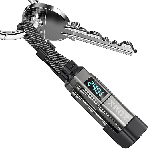XKCZ 4-in-1 Keychain USB C Cable with V/A/W Display, 240W Fast Charging