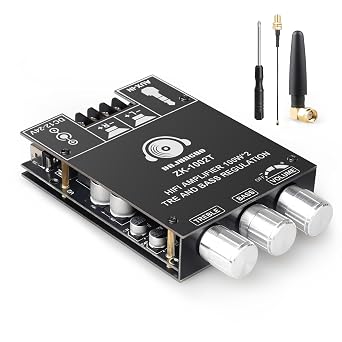 ZK-1002T Bluetooth Amplifier Board 2.0 Channel 100W×2 Class D Audio Amp, TPA3116D2, AUX & Bluetooth Input, DC 12–24V for DIY Speakers with Antenna
