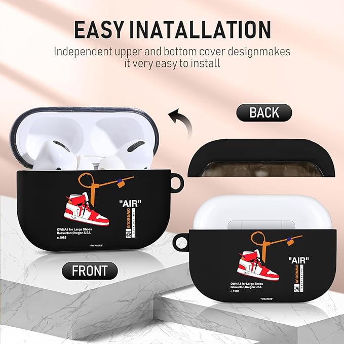 Compatible Airpods Pro 3 Case(2025),Cool Design Shoe Print Soft Silicone Protective Cases for Apple AirPods Pro 3rd Generation Case,Airpod Pro 3 Cover with Lanyard & Keychain for Men/Boy