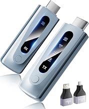 Wireless HDMI Transmitter and Receiver 328FT/100M, 4K Decode 1080P@60Hz Ultra HD Video Output, LED Display, Plug&Play 5G+2.4G for Audio to Monitor from PC/Projector/TV Box (Light Blue) - Image 1