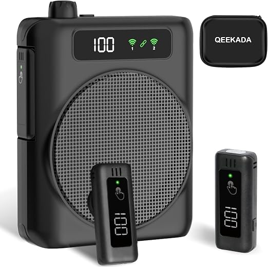 Voice Amplifier for Teachers with 2 Mics, Portable Speaker and Microphone