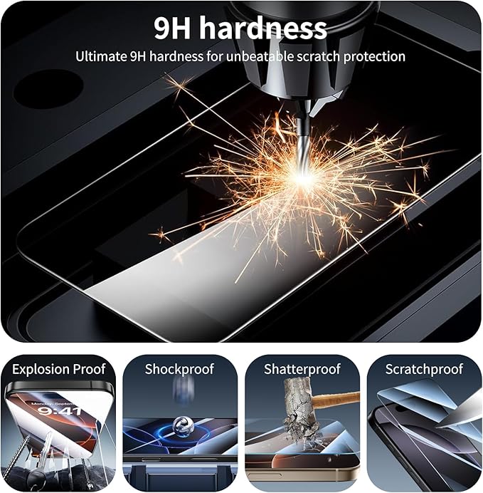 3*Screen Protector and 3*Camera Lens Protector for Samsung Galaxy S25 Ultra with a Installation Alignment Aid, Double Shatterproof HD Tempered Glass Film, [9H Hardness][Anti-Shatter][Anti-Scratch]