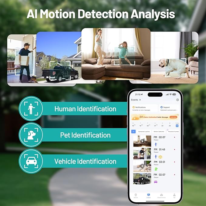 3MP Window Security Camera 2-Pack 5G and 2.4GHz WiFi Full Color Night Vision Person Detection Two-Way Audio Alexa 24/7 Recording