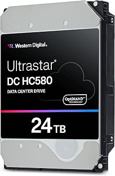 Western Digital Ultrastar DC HC580 WUH722424ALE604 0F62798 24TB 7.2K RPM SATA 6Gb/s 512e 3.5in Enterprise Hard Drive (Renewed)
