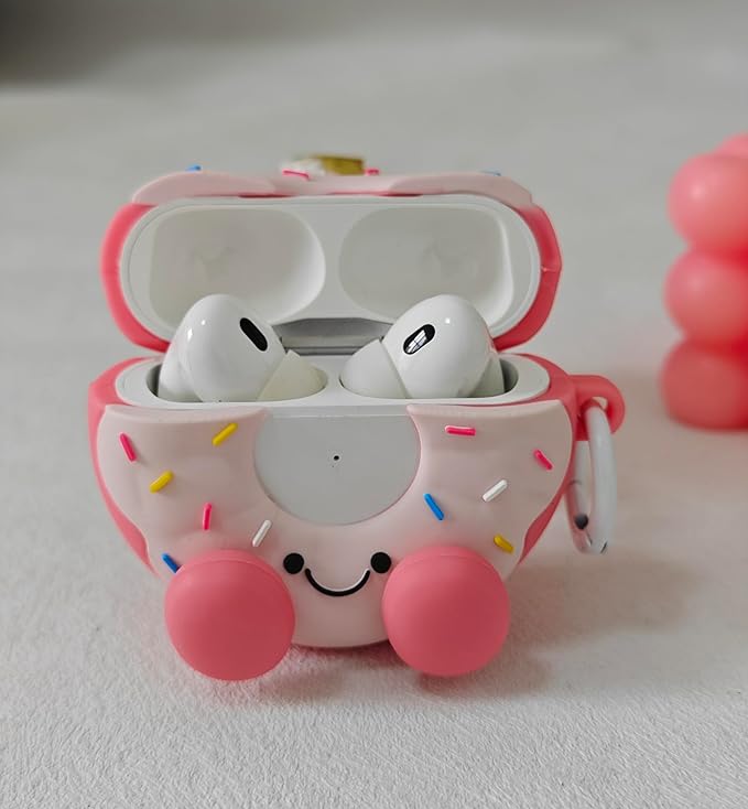 Compatible with Airpods Pro 2nd Generation Case 2022, Cute AirPods Pro 2 Case Cartoon, Kawaii Soft Silicone Protective Cover for Apple New Airpods Pro2 for Men Women (Smile Donut)