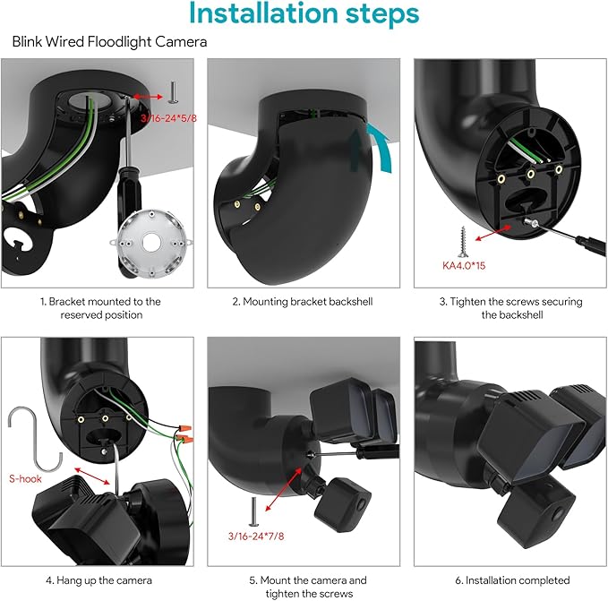 Eave Mount for Ring Floodlight Cam Wired Pro/Plus,Ring Floodlight Cam Pro (2nd Gen), Blink Wired FloodLight Camera &Wyze Flood Light Camera V2/Pro and Roku Floodlight Cam