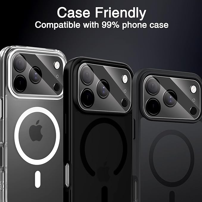 Wiaocit 3 Pack Tempered Glass Camera Lens Protector for iPhone 17 Pro, 9H Hardness, Anti-Scratch, Case Friendly