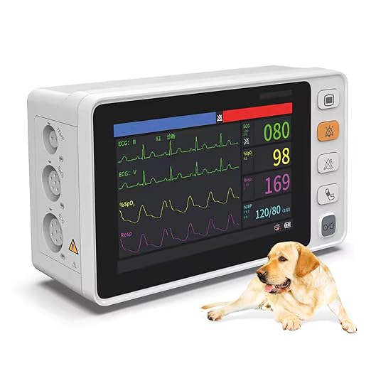 Portable Veterinary Monitor 6-Parameters Touchscreen for Dogs Cats