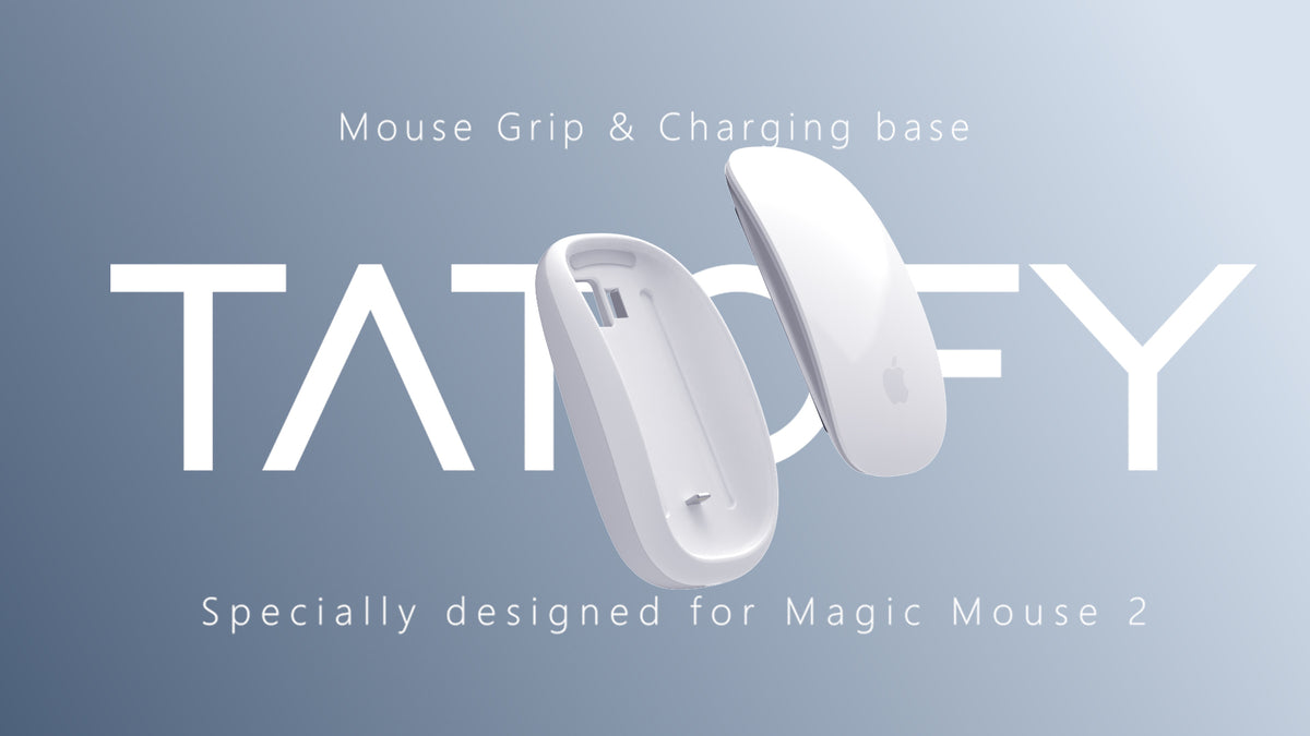 TATOFY Mouse Charger Compatible with Magic Mouse 2 (Lighting) Grip with Wireless Charging Support, Ergonomic Base (Black)