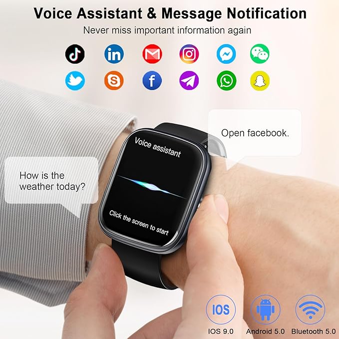 Smart Watch (Answer/Make Call), 2026 HD 1.91" Smartwatch for Men Women, 112+ Sports Modes Fitness Activity Tracker, Calories/Heart Rate/Sleep Monitor, IP68 Waterproof Step Counter for Android iOS