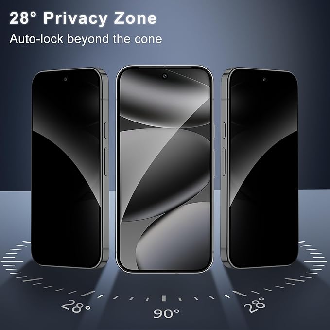 2 Pack for Google Pixel 10 Pro Privacy Screen Protector, 2 Pack Camera Protector, Fingerprint Compatible, Anti Spy, 9H Hardness Glass for Google Pixel 10 Pro
