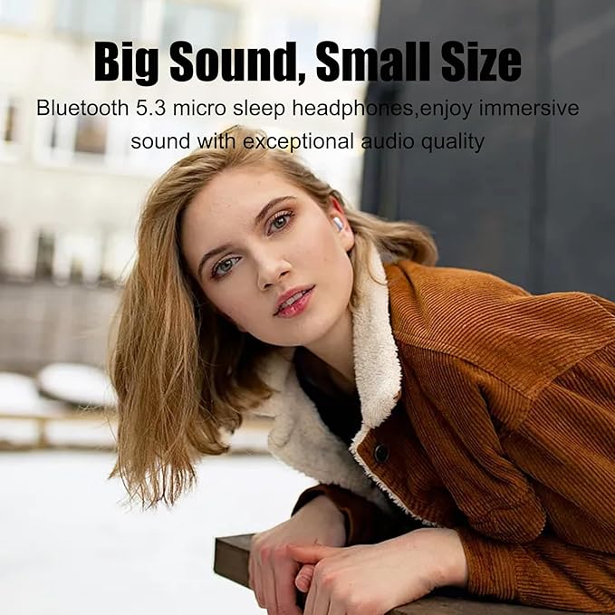 Sleep Earbuds, Wireless Bluetooth 5.3 Invisible Earbuds, Sleeping Headphones for Side Sleepers 35dB Comfortable Noise Cancelling, 28H Playtime Ear Buds, Touch Control Purple