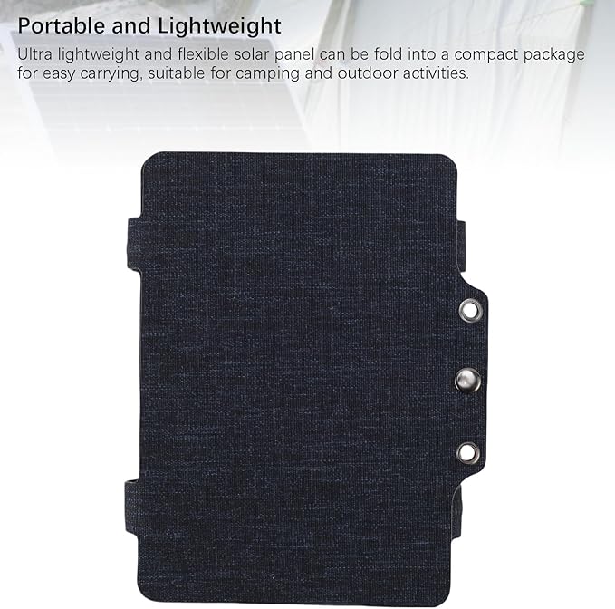 Portable Solar Charger, Foldable Efficient Monocrystalline Silicon USB C Universal Solar Panel for Camping Hiking Outdoor Enthusiasts Travelers