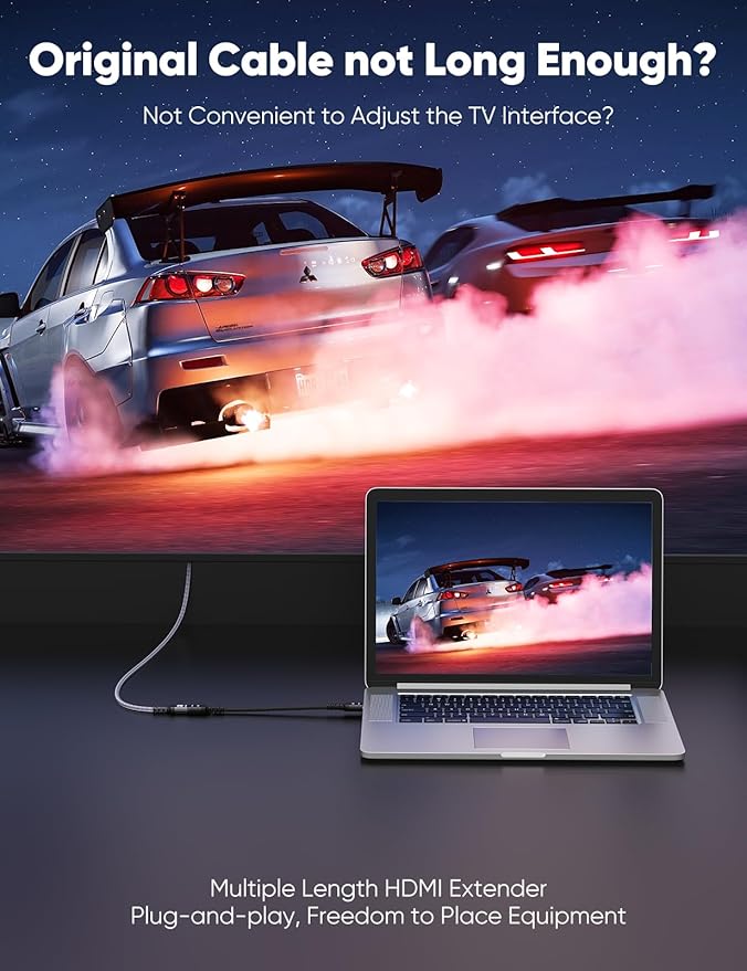 Highwings 8K 4K HDMI Extender Cable, Short HDMI Extension Cable 2.1 4K@30Hz/ 60Hz/ 120Hz, Ultra high Speed HDMI Adapter Male to Female Compatible with PS5 Roku Stick Blu Ray Player HDTV Laptop 3FT