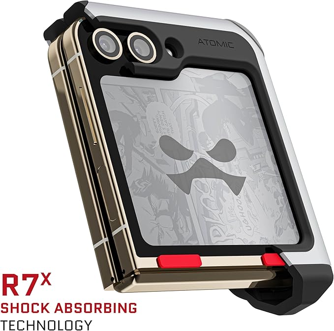 Ghostek Atomic Slim Samsung Z Flip 5 Case - Clear Back with Silver Aluminum Bumper, Shockproof & Dual Layer Protective Phone Case, Limited Edition Color for 2023 Galaxy Z Flip 5 Case (6.7") (Silver)