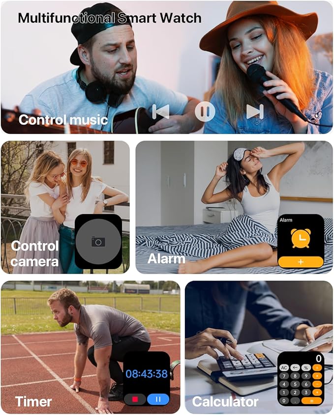Smart Watches for Women Men - 1.83" HD 2025 Smartwatch with 100 Sports Modes, Heart Rate/Sleep Monitor, IP68 Waterproof, Bluetooth Call & Music Control for iPhone/Android