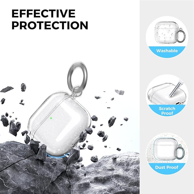 AhaStyle Clear Airpods 4 Case Cover with Cleaning Kit [Anti-Yellowing] Soft TPU Protective Covers Skin Designed for Apple AirPods 4th Generation 2024 Support USB-C Charging Case and Wireless Charging