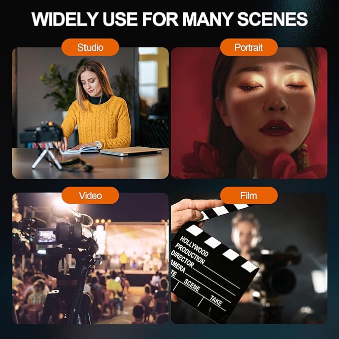 WELLMAKING Optical Snoot Conical HL-800D Kit, Adjustable Focus,with 80W Bi-Color COB LED Continuou Output Lighting Video Artist Modelling Shape Light Studio use with Optical Various Gobos Photography