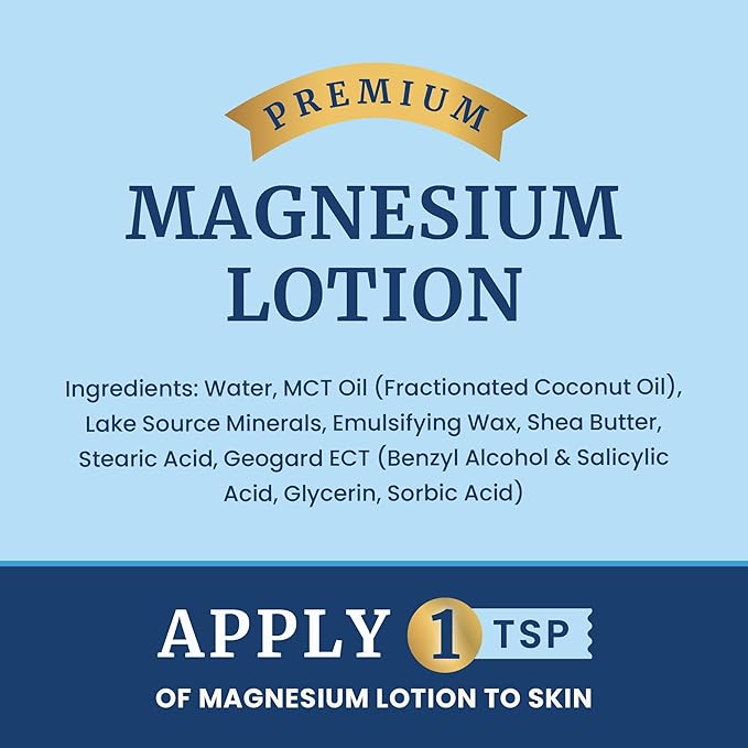 Magnesium Lotion to Relieve Muscle Cramps & Soreness | Calming & Recovery Support, Muscle Relaxation | Topical Magnesium Cream for Leg Cramps | Maximum Absorption | with Shea Butter | 8 fl oz.