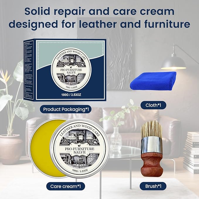 DIMOT Leather & Wood Repair Salve, Leather & Furniture Repair Salve, 2025 Upgrade Household Leather Upholstery Cleaners for Home