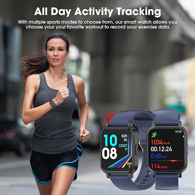 Fitness Tracker, Fitness Watch with Blood Oxygen, Heart Rate Monitor, Steps Calories Counter, Sleep Monitor, Pedometer IP68 Waterproof, Smart Watch for Android iPhones
