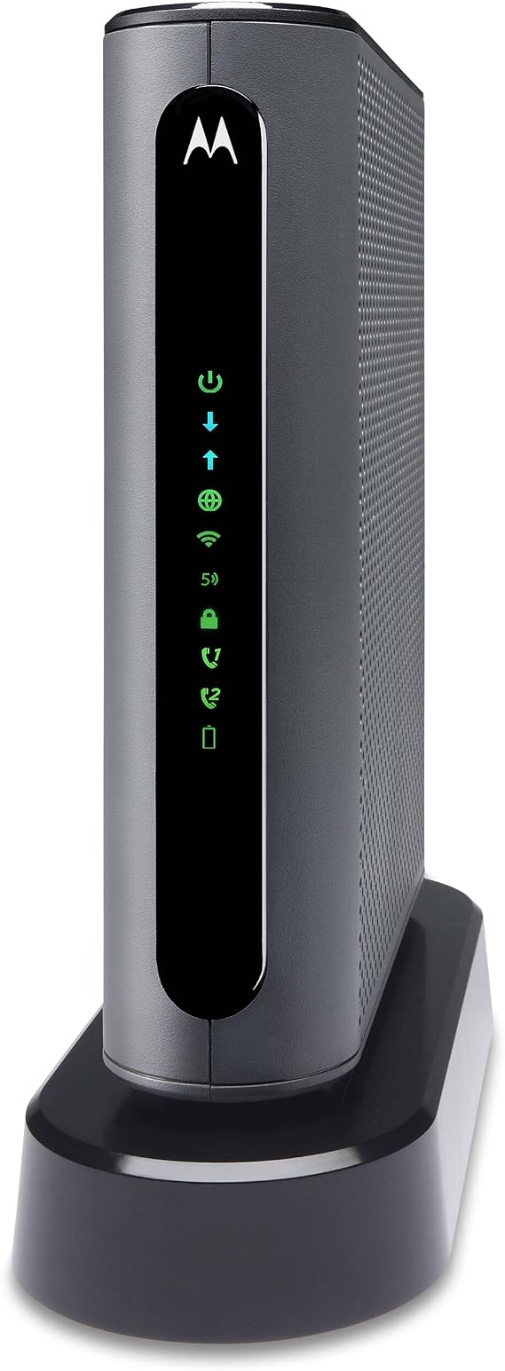 Motorola MT7711 (24X8) Cable Modem-Two Phone Ports Router, DOCSIS 3.0 Modem, AC1900 Dual Band Wi-Fi Gigabit Router for Comcast Xfinity - (Renewed)