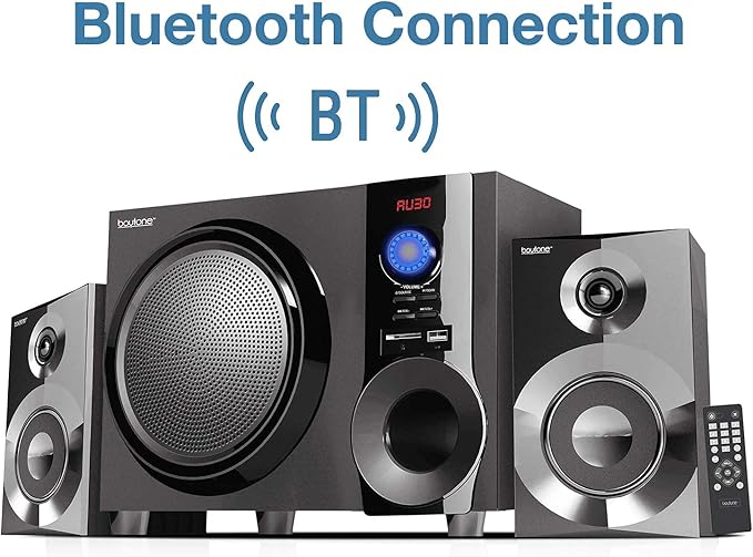 Boytone 60W Wireless Bluetooth Speaker with Powerful Bass, FM Radio, Remote Control - For Phone, Laptop, Aux-in, USB/SD