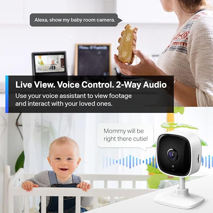Tapo 2K Security Camera for Baby Monitor, Dog Camera w/Motion Detection, 2-Way Audio, Night Vision, Cloud & SD Card Storage (Up to 256 GB), Works w/Alexa & Google Assistant, 2-Pack C110P2