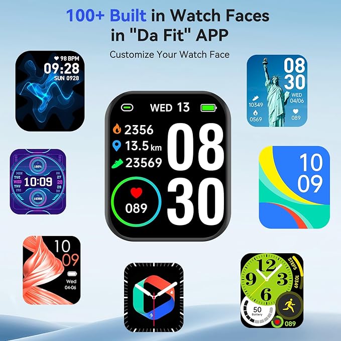 Smart Watch(Answer/Make Call), 1.85'' HD Smartwatch for Men Women, 2025 Fitness Tracker with 100+ Sport Modes, Heart/Sleep Monitor/Pedometer IP68 Waterproof Fitness Watch for Android iOS Rose Gold