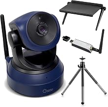 Gsou Wireless Webcam for PC/Wireless Streaming Camera, 1080P HD Webcams/USB Plug and Play Webcam for Zoom Meeting,Skype,OBS(with Mini Tripod Stand), Adjustable Computer Camera for Mac/Laptop/MacBook