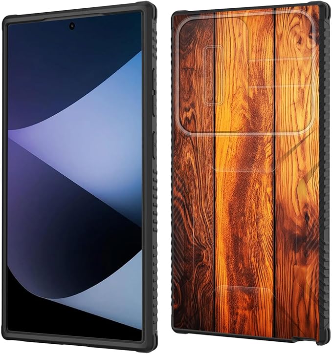 for Galaxy S26 Ultra Case Built in Slide Camera Lens Cover,Heavy Duty Shockproof Protection Dual Layer Case for Samsung Galaxy S26 Ultra 6.9" 2026,Vintage Wood Texture
