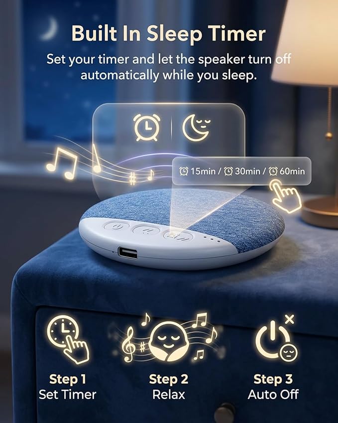 Bone Conduction Pillow Speaker, Bluetooth Under Headrest Sound Box with Timer, Ultra Thin Private Audio Machine for Sleeping, Wireless Bedside Music Aid, Portable Night Rest Gadget(3pcs#B)
