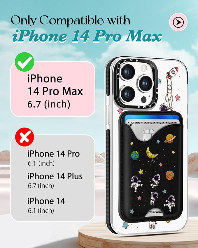 Toycamp for iPhone 14 Pro Max Case - Compatible with Magsafe Credit Card Holder Wallet Magnetic Cute Women Teen Girls Kawaii Girly Unique Man Boys Design Phone Cover for iPhone 14 Promax